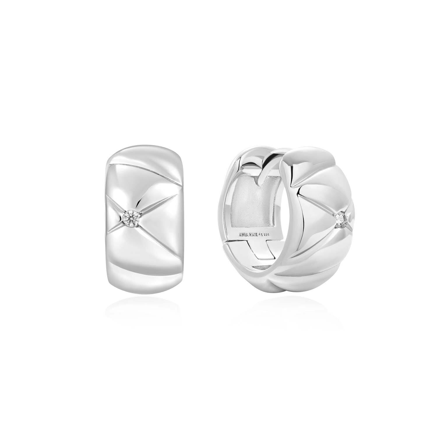 Heart Hunter - Ohrringe mit Clipverschluss - Silber / Rhodiniert - Zirkonia - 1cm